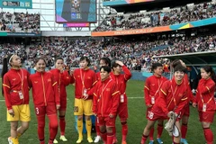 Các cầu thủ đội tuyển nữ Việt Nam. Ảnh: Trương Anh Ngọc - Pv TTXVN từ New Zeala