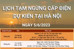 Lịch tạm ngừng cấp điện dự kiến tại Hà Nội trong ngày 5/6