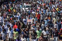 Một cuộc biểu tình ở Haiti. (Ảnh: AFP/TTXVN phát)