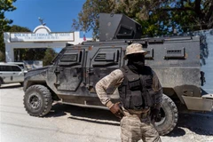 Cảnh sát Haiti tuần tra tại Port-au-Prince ngày 31/1/2023. (Ảnh: AFP/TTXVN)