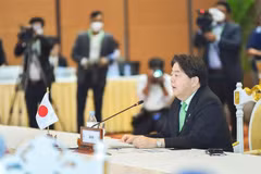 Ngoại trưởng Nhật Bản Yoshimasa Hayashi. (Ảnh: Nguyễn Vũ Hùng/TTXVN)
