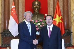 Chủ tịch nước Trần Đại Quang tiếp ông Tiêu Chí Hiền, Phó Thủ tướng, Bộ trưởng điều phối an ninh của Singgapore. (Ảnh: Nhan Sáng/TTXVN)