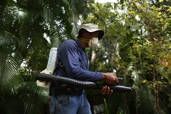 Phun thuốc diệt muỗi nhằm ngăn chặn sự lây lan của virus Zika tại Miami, Florida, Mỹ ngày 1/8. (Nguồn: AFP/TTXVN)