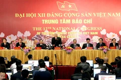 Tổng Bí thư Nguyễn Phú Trọng chủ trì buổi họp báo sau khi bế mạc Đại hội. (Nguồn: TTXVN)