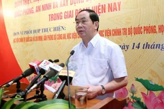 Chủ tịch nước Trần Đại Quang dự và phát biểu tại Hội thảo. (Ảnh: Nhan Sáng/TTXVN)