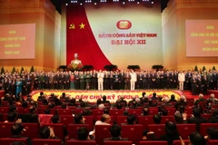 Ban Chấp hành Trung ương khóa XII ra mắt Đại hội. (Nguồn: TTXVN)