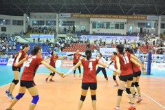 Niềm vui của các cô gái VietinBank khi chiến thắng ngoạn mục và đăng quang tại Cúp Hùng Vương 2016. (Nguồn: VietinBank)