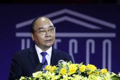 Chủ tịch nước Nguyễn Xuân Phúc phát biểu tại buổi lễ. (Ảnh: Thống Nhất/TTXVN)