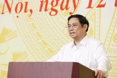Thủ tướng Phạm Minh Chính kết luận buổi làm việc. (Ảnh: Dương Giang/TTXVN)