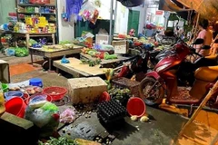 Hiện trường nơi xảy ra vụ tai nạn. (Ảnh: TTXVN phát)