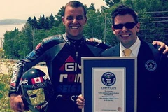 Mischo Erban lập kỷ lục thế giới về trượt ván nhanh nhất thế giới. (Nguồn: Internet)