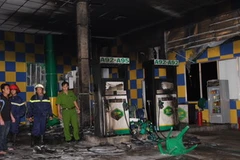 Hiện trường vụ hỏa hoạn. (Ảnh: Hoàng Anh Tuấn/Vietnam+)