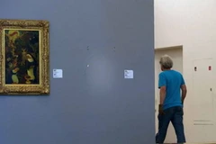 Vị trí của một bức tranh bị mất trộm tại viện bảo tàng Kunsthal. (Ảnh: AP) 