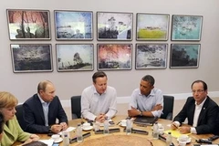 Các nhà lãnh đạo G8 tại hội nghị ngày 17/6. (Nguồn: AFP/TTXVN)