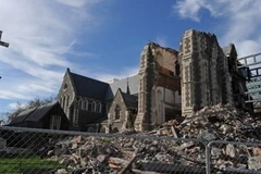 Đổ nát sau động đất. (Nguồn: AFP)