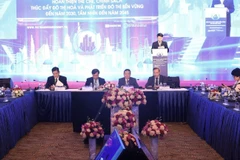 Hội thảo chuyên đề “Phát triển các mô hình mới và thúc đẩy chuyển dịch kinh tế khu vực đô thị theo hướng tăng trưởng xanh và bền vững,” ngày 17/6. (Ảnh: Vietnam+)