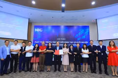 Các thành viên đầu tiên của Mạng lưới Trung tâm Đổi mới sáng tạo và Khởi nghiệp tại các trường đại học, cao đẳng. (Ảnh: Vietnam+)