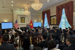 Toàn cảnh buổi tọa đàm kết nối doanh nghiệp Việt Nam do Đại sứ quán Việt Nam tại Mỹ tổ chức. (Ảnh: Kiều Trang/TTXVN)