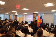 Hội thảo hướng nghiệp và kết nối cho sinh viên Việt Nam tại New York. (Ảnh: Quang Huy/TTXVN)