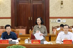 Thường trực Ban Bí thư Trương Thị Mai phát biểu chỉ đạo hội nghị. (Ảnh: Phương Hoa/TTXVN)