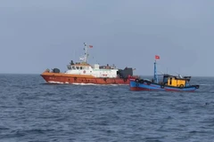 Lực lượng chức năng tuần tra, kiểm soát tàu cá trên biển. (Ảnh: TTXVN phát)