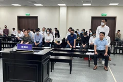 Các bị cáo tại phiên tòa. (Ảnh: Kim Anh/TTXVN)