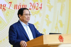 Thủ tướng Phạm Minh Chính, Chủ tịch Hội đồng Thi đua-Khen thưởng Trung ương chủ trì Phiên họp lần thứ 8 của Hội đồng. (Ảnh: Dương Giang/TTXVN)