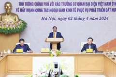 Thủ tướng Phạm Minh Chính chủ trì hội nghị. (Ảnh: Dương Giang/TTXVN)