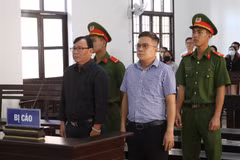 Các bị cáo tại phiên xét xử. (Ảnh: Nguyễn Thành/TTXVN)