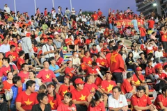 Các cổ động viên Việt Nam. (Ảnh: Hoàng Minh/TTXVN)