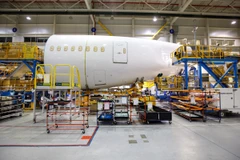 Máy bay Boeing 787 Dreamliner được sản xuất tại nhà máy của Boeing ở Bắc Charleston, Nam Carolina, Mỹ. (Ảnh: AFP/TTXVN)