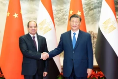 Tổng thống Ai Cập Abdel-Fattah El-Sisi và Chủ tịch Trung Quốc Tập Cận Bình. (Nguồn: Xinhua)