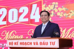 Thủ tướng Phạm Minh Chính phát biểu. (Ảnh: Dương Giang/TTXVN)