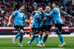 Leverkusen bất bại 38 trận, trong đó kỷ lục 22 trận thắng ở Bundesliga. (Nguồn: ESPN)