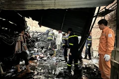 Hiện trường vụ hỏa hoạn. (Ảnh: Mạnh Khánh/TTXVN)