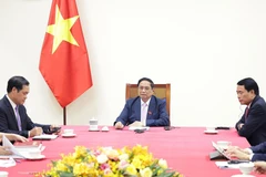 Thủ tướng Phạm Minh Chính điện đàm với Thủ tướng Hà Lan Mark Rutte. (Ảnh: Dương Giang/TTXVN)
