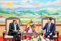 Bí thư Tỉnh ủy Vĩnh Phúc Dương Văn An tiếp Đại sứ Jaya Ratman. (Ảnh: TTXVN phát)