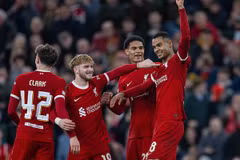 Liverpool giành quyền đi tiếp với chiến thắng tưng bừng sau hai lượt trận. (Nguồn: Getty Images)