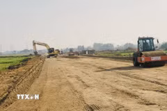 Thi công dự án Vành đai 4-Vùng Thủ đô. (Nguồn: TTXVN)