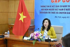 Thứ trưởng Bộ Ngoại giao, Chủ nhiệm Ủy ban Nhà nước về người Việt Nam ở nước ngoài Lê Thị Thu Hằng phát biểu. (Ảnh: TTXVN phát)
