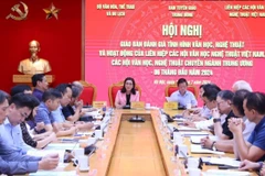 Giao ban đánh giá tình hình văn học, nghệ thuật và hoạt động của Liên hiệp các Hội Văn học nghệ thuật Việt Nam và các hội văn học, nghệ thuật chuyên ngành Trung ương - 06 tháng đầu năm 2024. (Ảnh: Văn Điệp/TTXVN)