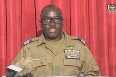Ông Amadou Abdramane, người phát ngôn chính quyền quân sự Niger. (Ảnh: AFP/TTXVN)