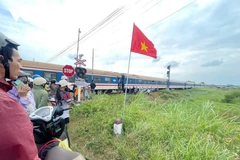 Hiện trường vụ tai nạn đường sắt.