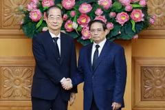 Thủ tướng Phạm Minh Chính tiếp Thủ tướng Hàn Quốc Han Duck Soo. (Ảnh: Dương Giang/TTXVN)