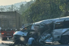 Hiện trường vụ tai nạn. (Nguồn: Báo Quảng Trị)