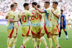 Tây Ban Nha giành vé đầu tiên vào tứ kết môn bóng đá nam Olympic Paris 2024. (Nguồn: Getty Images)