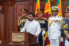Tân Tổng thống Sri Lanka Anura Kumara Dissanayake tuyên thệ nhậm chức tại thủ đô Colombo ngày 23/9/2024. (Ảnh: AA/TTXVN)