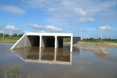 Khu vực thi công cống hộp công trình cao tốc Vạn Ninh-Cam Lộ nơi xảy ra vụ việc thương tâm. (Nguồn: Báo Quảng Trị)