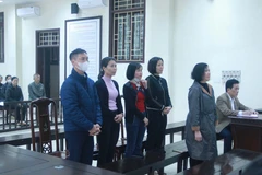 Các bị cáo tại phiên xét xử. (Ảnh: Thu Hoài/TTXVN)