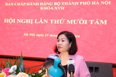 Phó Bí thư Thường trực Thành ủy hà Nội Nguyễn Thị Tuyến. (Ảnh: Văn Điệp/TTXVN)